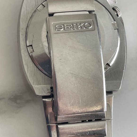 Vintage Seiko 5 automatic day date 6119 8490 Japan Blue w Original Enamel Band - Picture 7 of 9